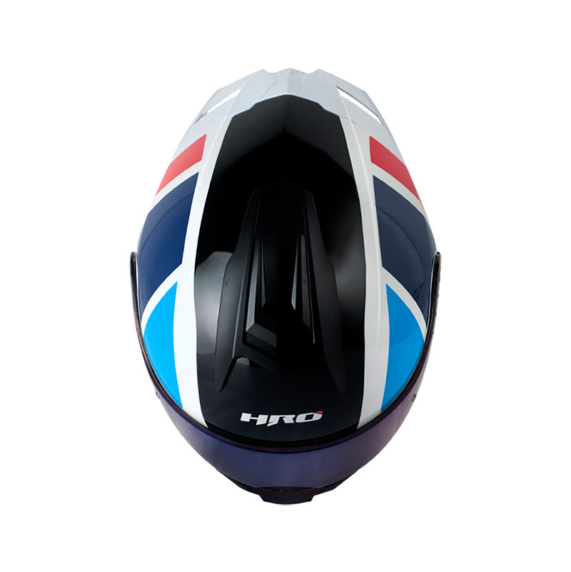 CASCO HRO HRO-3480DV EVO RACESPEC BLANCO ROJO VISOR IRIDIUM