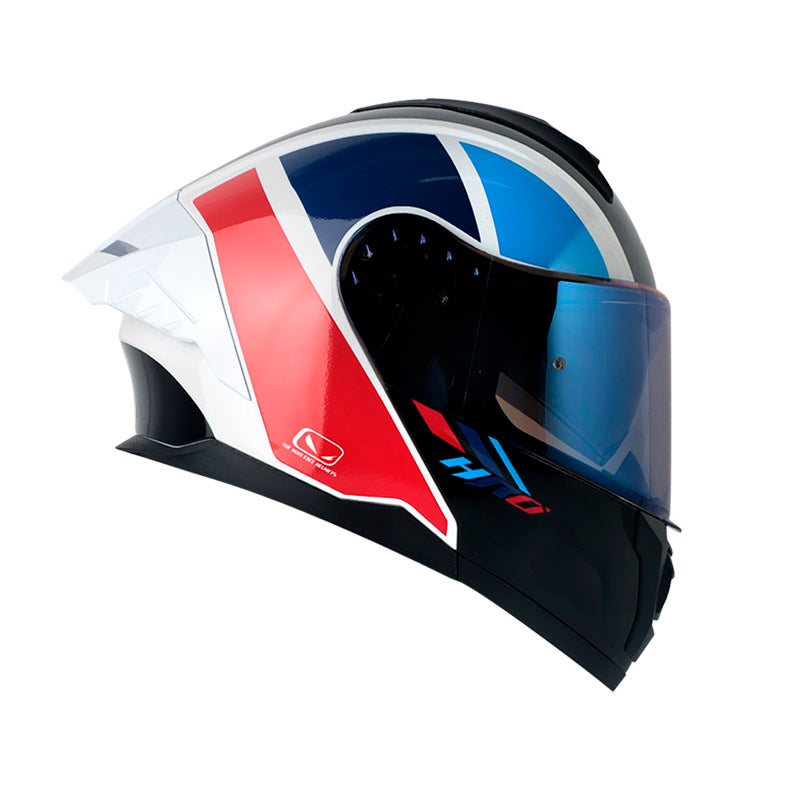 CASCO HRO HRO-3480DV EVO RACESPEC BLANCO ROJO VISOR IRIDIUM