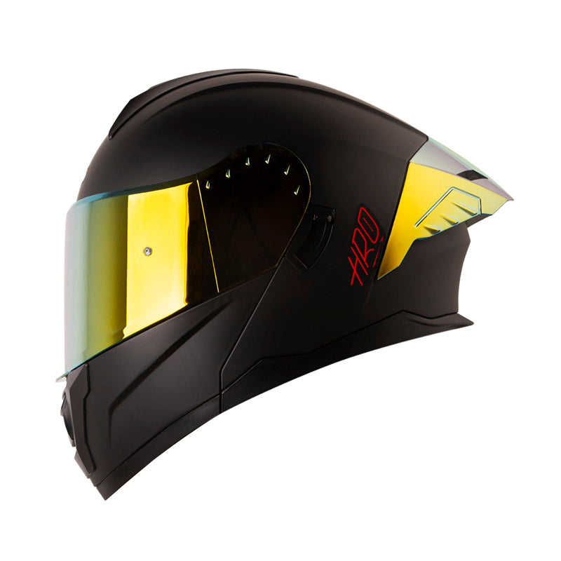 CASCO HRO HRO-3480DV EVO SOLID MATE NEGRO ROJO VISOR IRIDIUM