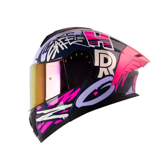 CASCO HRO HRO-3480DV EVO TAGS AZUL OSCURO MORADO IRIDIUM