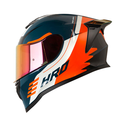 CASCO HRO HRO-506SP STEAM BLANCO NARANJA VISOR IRIDIUM ROJO