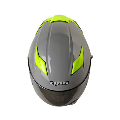 CASCO HRO HRO-514DV SOLID GRIS AMARILLO NEON VISOR IRIDIUM