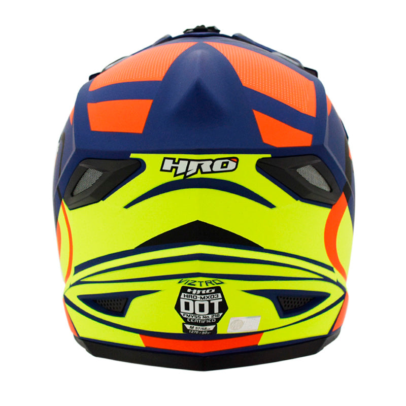 CASCO HRO HRO-MX03 VIZTRO MATE AZUL NARANJA NEON