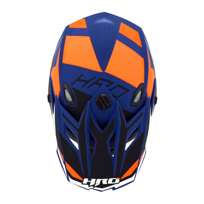 CASCO HRO HRO-MX03 VIZTRO MATE AZUL NARANJA NEON