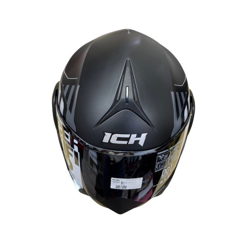 CASCO ICH-3110DV CICU NEGRO BLANCO VISOR PLATA