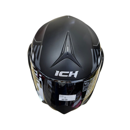CASCO ICH-3110DV CICU NEGRO BLANCO VISOR PLATA
