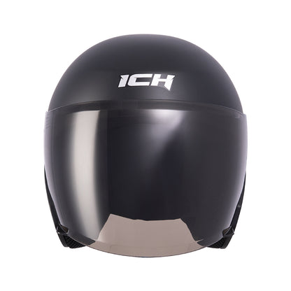 CASCO ICH ICH-101SP SOLID MATE NEGRO PLATA VISOR HUMO
