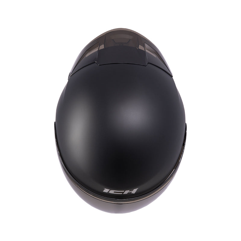 CASCO ICH ICH-101SP SOLID MATE NEGRO PLATA VISOR HUMO