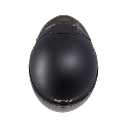 CASCO ICH ICH-101SP SOLID MATE NEGRO PLATA VISOR HUMO