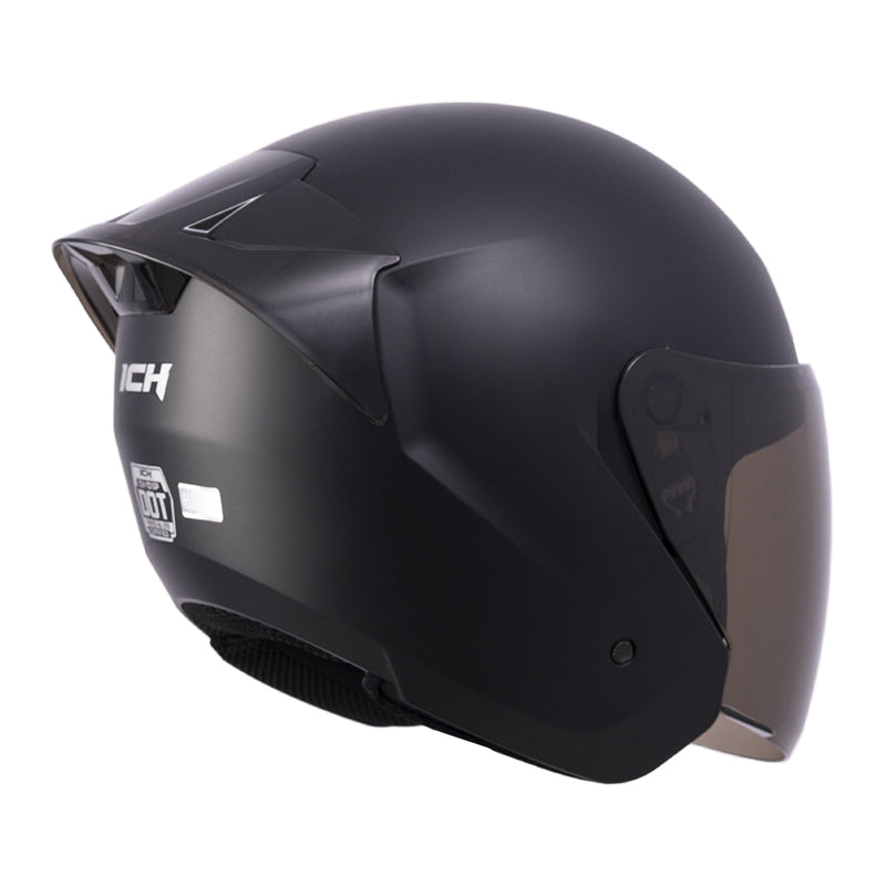 CASCO ICH ICH-101SP SOLID MATE NEGRO PLATA VISOR HUMO