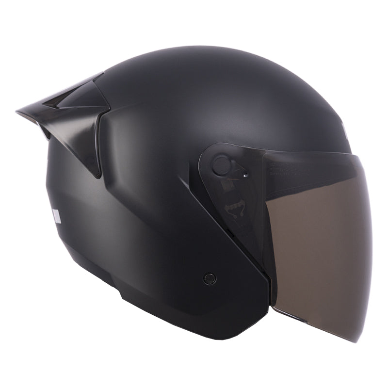 CASCO ICH ICH-101SP SOLID MATE NEGRO PLATA VISOR HUMO