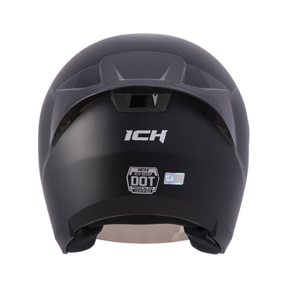 CASCO ICH ICH-101SP SOLID MATE NEGRO PLATA VISOR HUMO