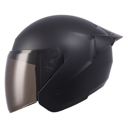 CASCO ICH ICH-101SP SOLID MATE NEGRO PLATA VISOR HUMO