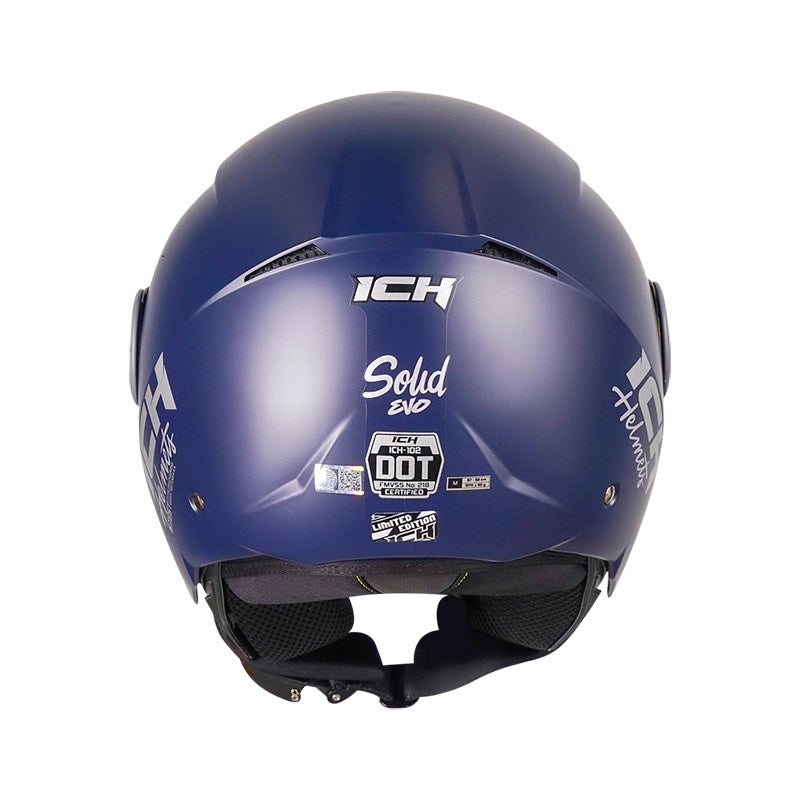 CASCO ICH ICH-102 SPECIAL SOLID AZUL NAVY SILVER VISOR AZUL
