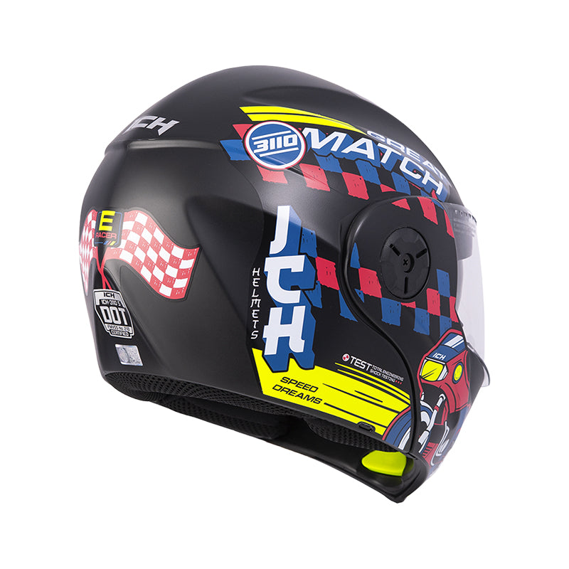 CASCO ICH ICH-3110S ERACER NEGRO AMARILLO NEON