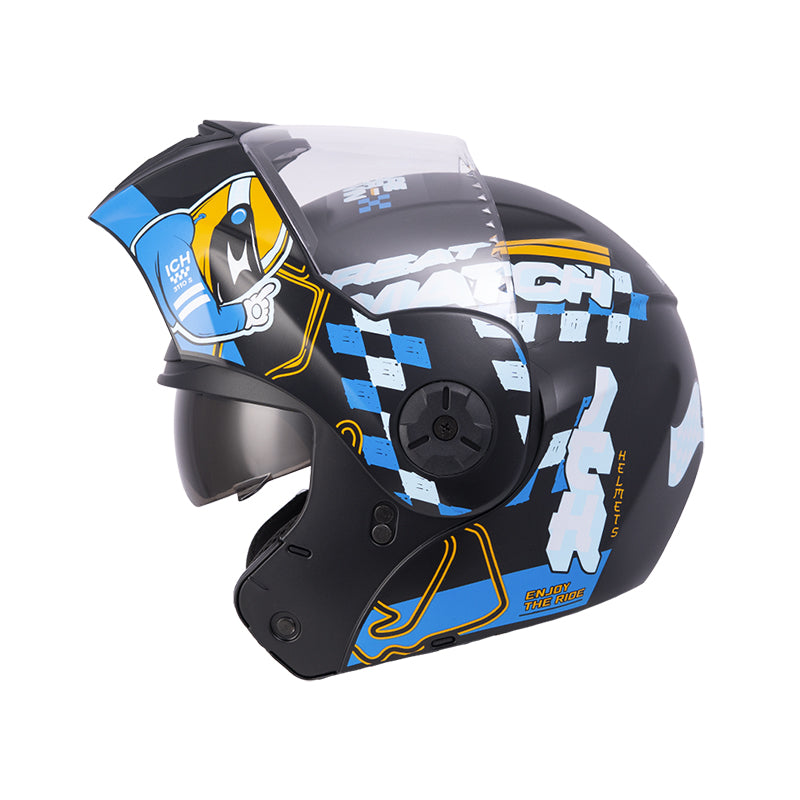 CASCO ICH ICH-3110S ERACER MATE NEGRO NARANJA