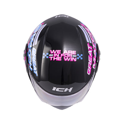 CASCO ICH ICH-3110S ERACER MATE NEGRO MORADO CLARO