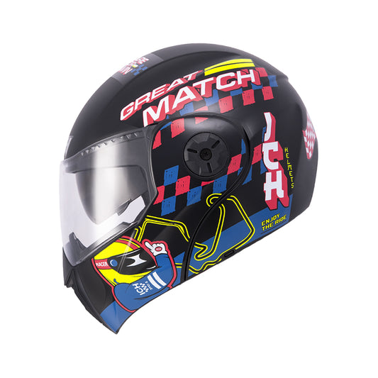 CASCO ICH ICH-3110S ERACER MATE NEGRO AMARILLO NEON