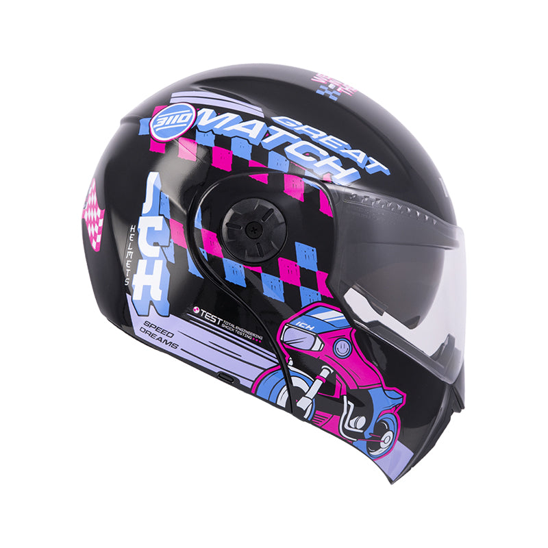 CASCO ICH ICH-3110S ERACER MATE NEGRO MORADO CLARO