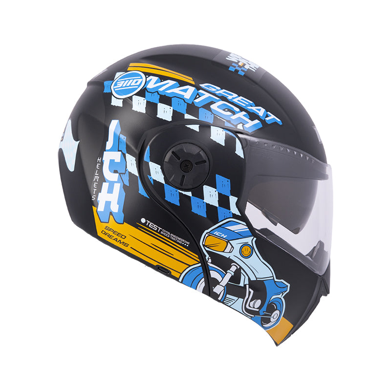 CASCO ICH ICH-3110S ERACER MATE NEGRO NARANJA