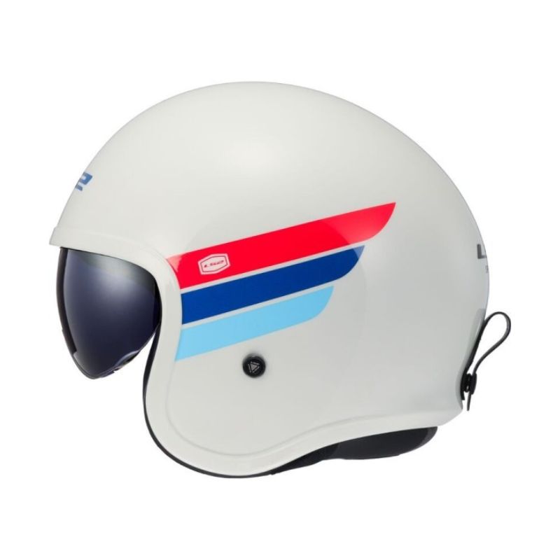 CASCO LS2 OF599 SPITFIRE II RETRO BLANCO AZUL VISOR HUMO