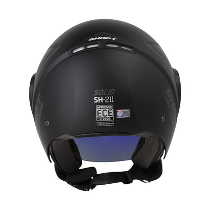 CASCO SHAFT SH-211 SOLID MATE NEGRO NEGRO VISOR IRIDIUM AZUL