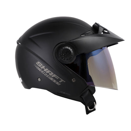 CASCO SHAFT SH-211 SOLID MATE NEGRO NEGRO VISOR IRIDIUM AZUL