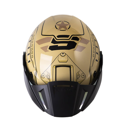 CASCO SHAFT SH-212 BALLISTIC BEIGE NEGRO VISOR IRIDIUM ROJO