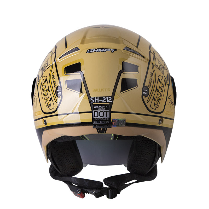 CASCO SHAFT SH-212 BALLISTIC BEIGE NEGRO VISOR IRIDIUM ROJO