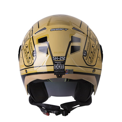 CASCO SHAFT SH-212 BALLISTIC BEIGE NEGRO VISOR IRIDIUM ROJO