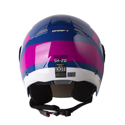 CASCO SHAFT SH-212 DUSTER AZUL OSCURO FUCSIA VISOR IRIDIUM