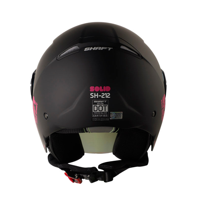 CASCO SHAFT SH-212 SOLID NEGRO FUCSIA NEON VISOR HUMO
