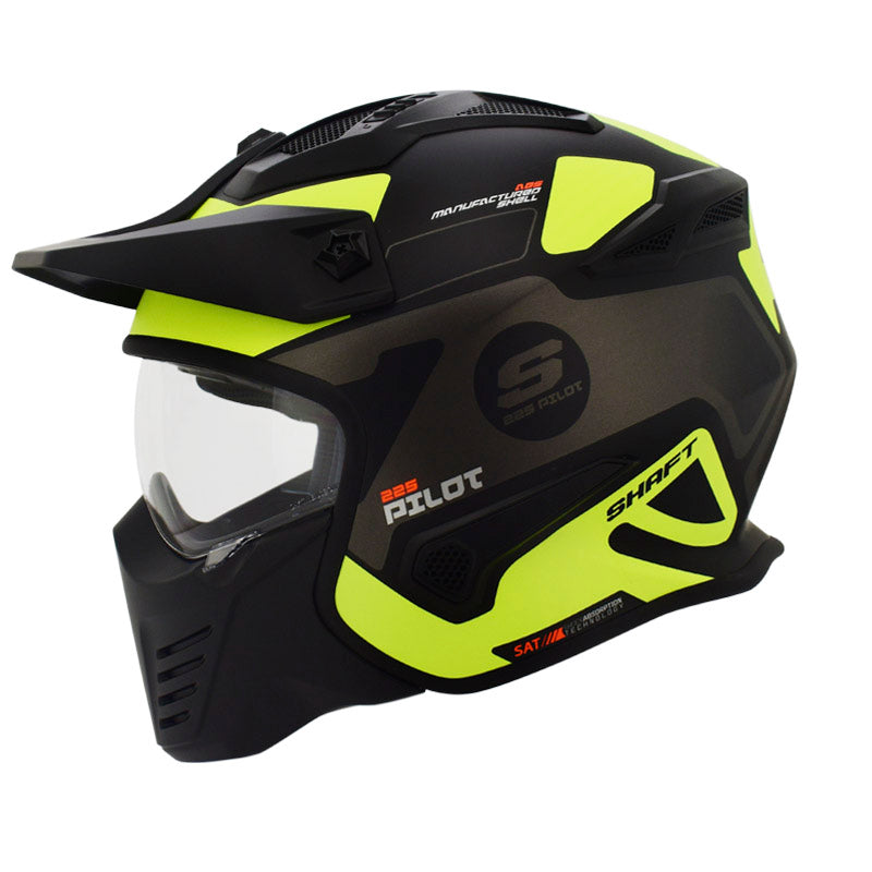 CASCO SHAFT SH-225 GHOSTER MATE NEGRO AMARILLO NEON