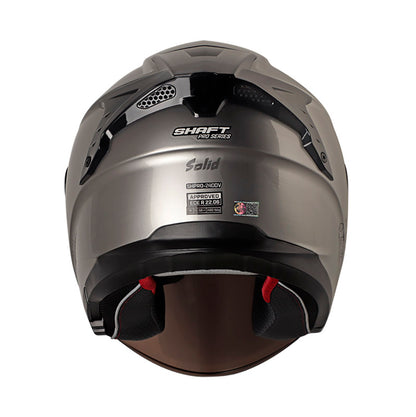 CASCO SHAFT SH-240DV PRO SOLID CROMADO NEGRO VISOR HUMO