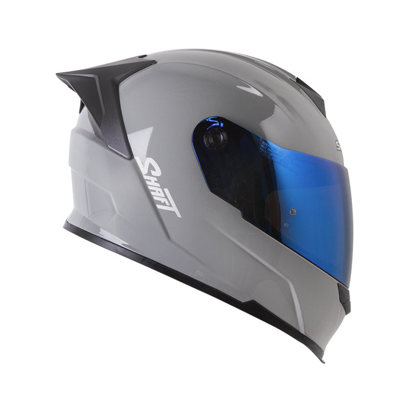 CASCO SHAFT SH-502SP SOLID GRIS PLATA VISOR IRIDIUM AZUL