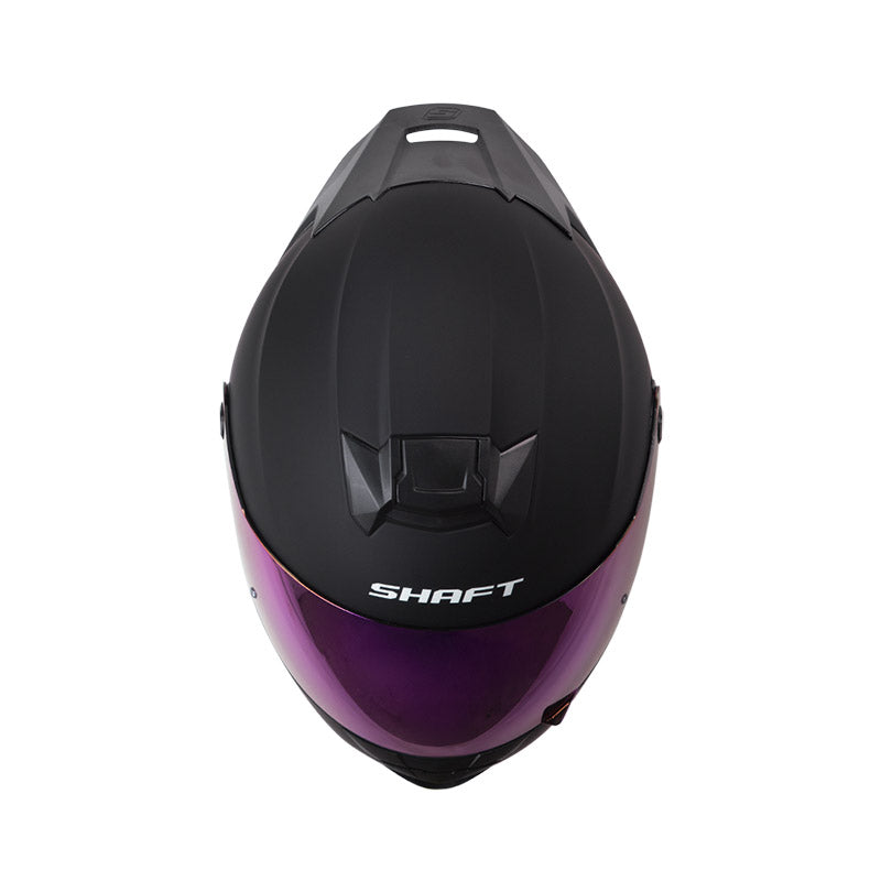 CASCO SHAFT SH-502SP SOLID MATE NEGRO MORADO VISOR IRIDIUM