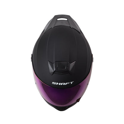 CASCO SHAFT SH-502SP SOLID MATE NEGRO MORADO VISOR IRIDIUM