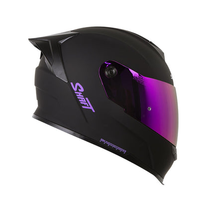 CASCO SHAFT SH-502SP SOLID MATE NEGRO MORADO VISOR IRIDIUM