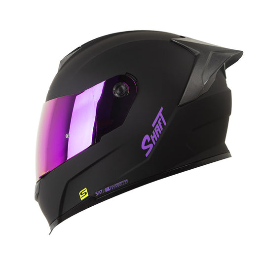 CASCO SHAFT SH-502SP SOLID MATE NEGRO MORADO VISOR IRIDIUM