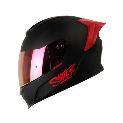 CASCO SHAFT SH-502SP SOLID MATE NEGRO ROJO VISOR IRIDIUM