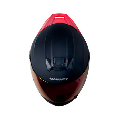 CASCO SHAFT SH-502SP SOLID MATE NEGRO ROJO VISOR IRIDIUM