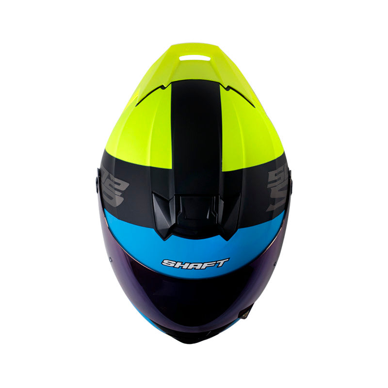 CASCO SHAFT SH-502SP SPIKES MATE NEGRO AZUL VISOR IRIDIUM