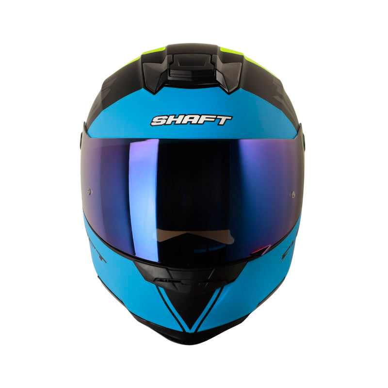 CASCO SHAFT SH-502SP SPIKES MATE NEGRO AZUL VISOR IRIDIUM