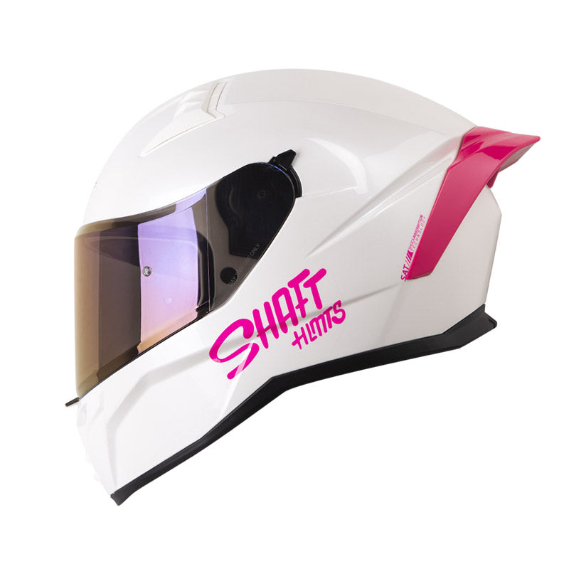 CASCO SHAFT SH-504DV SOLID BLANCO PERLA FUCSIA VISOR IRIDIUM