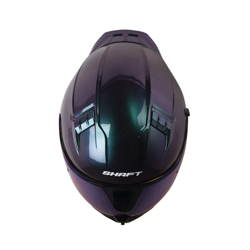 CASCO SHAFT SH-504DV SOLID CAMALEON PLATA VISOR IRIDIUM AZUL