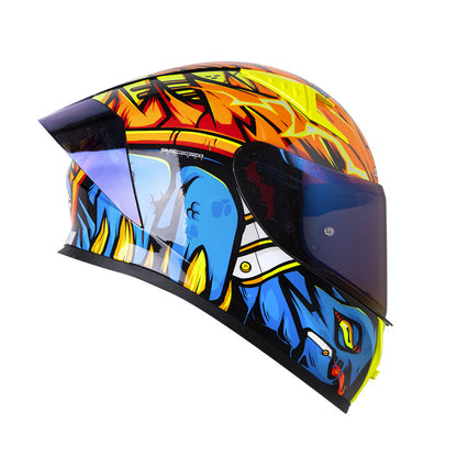CASCO SHAFT SH-526SP EVO ARMORED NARANJA NEON AZUL IRIDIUM
