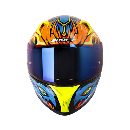 CASCO SHAFT SH-526SP EVO ARMORED NARANJA NEON AZUL IRIDIUM
