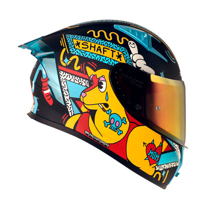 CASCO SHAFT SH-526SP UNGLORIOU MATE NEGRO AZUL IRIDIUM ROJO
