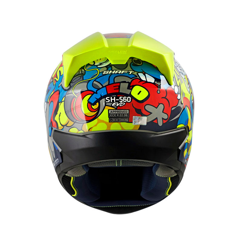 CASCO SHAFT SH-560 MELO GRIS ROJO VISOR IRIDIUM AZUL