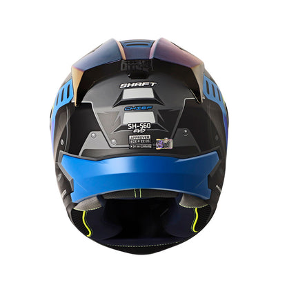 CASCO SHAFT SH-560 CHIEF CROMADO AZUL METALIZADO IRIDIUM